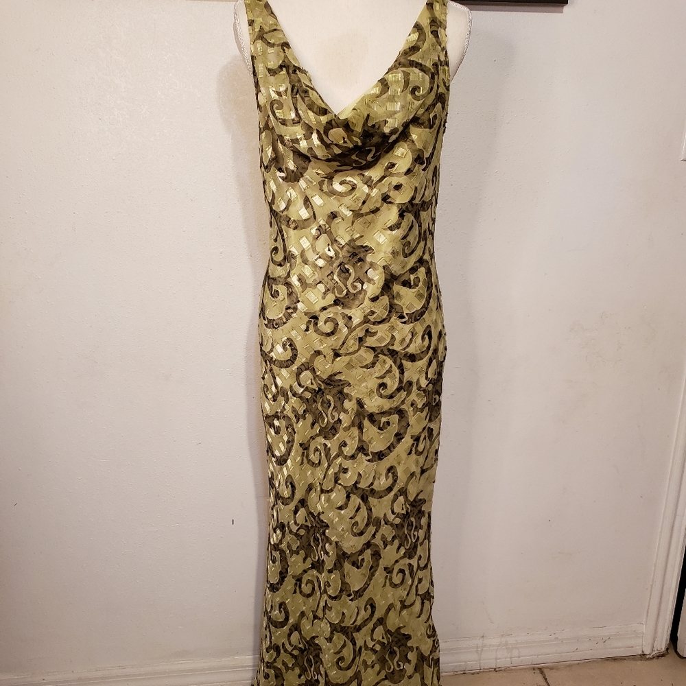 Green and Gray Formal Dress